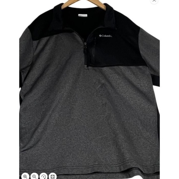 Columbia Other - Columbia Mens XXL Gray Black Colorblock Half Zip Pullover Performance Shirt